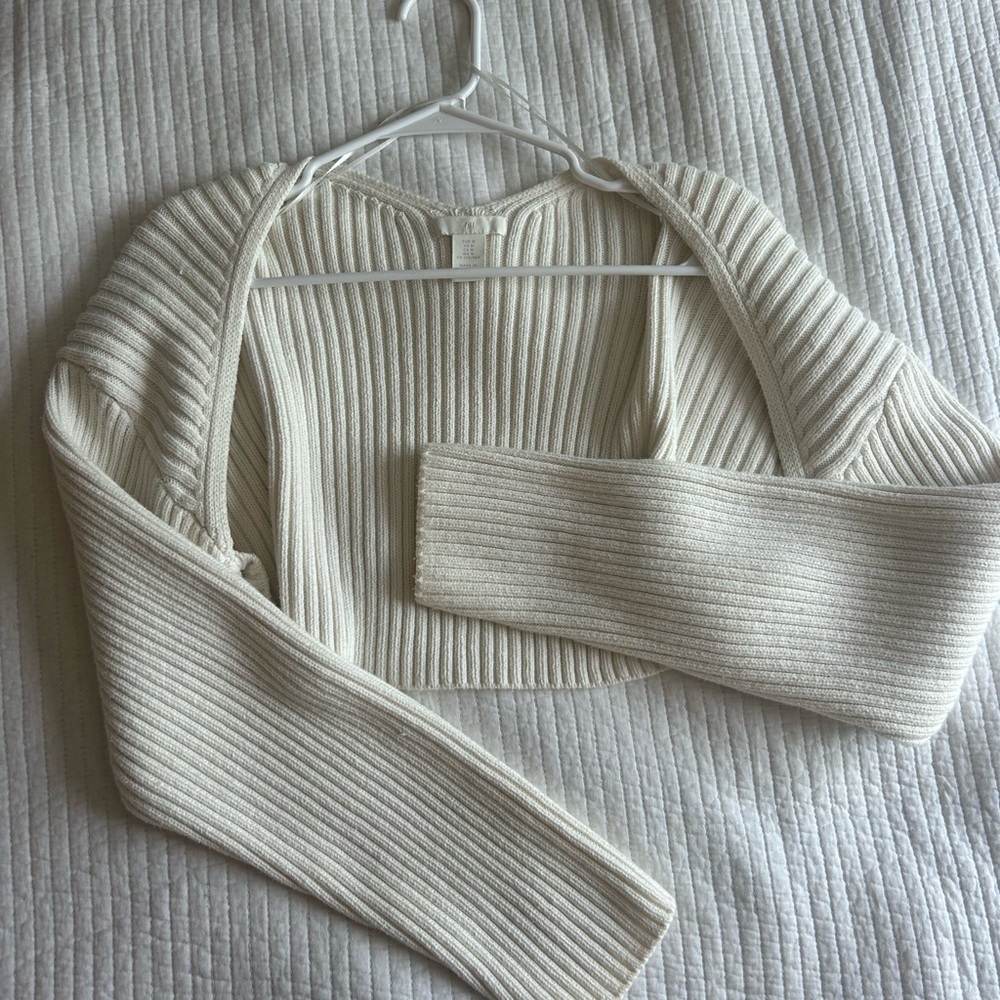 H&M Cream Chunky Knit Shrug